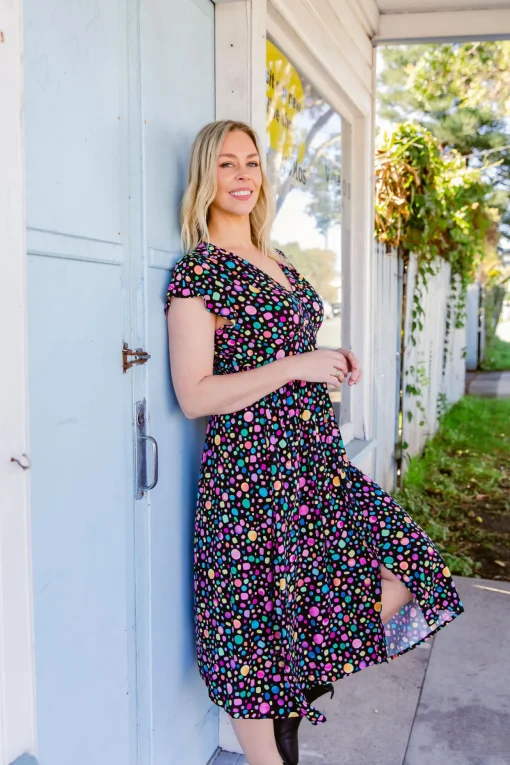 *UNICORN* Aurora Midi Dress in Black Pebble by Kasey Rainbow