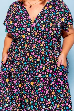 *UNICORN* Aurora Midi Dress in Black Pebble by Kasey Rainbow