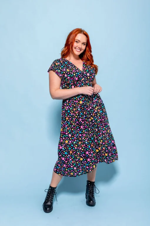 *UNICORN* Aurora Midi Dress in Black Pebble by Kasey Rainbow