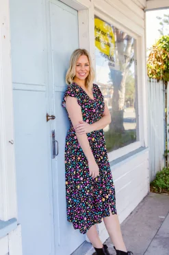 *UNICORN* Aurora Midi Dress in Black Pebble by Kasey Rainbow