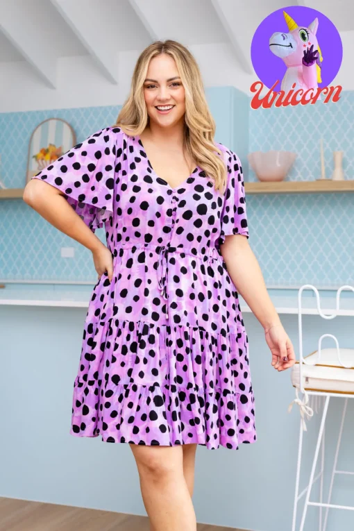 *UNICORN* Charlie Dress in Purple Cheetah by Kasey Rainbow