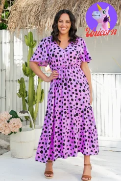 *UNICORN* Charlize Maxi Dress in Purple Cheetah by Kasey Rainbow