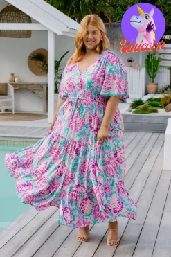 *UNICORN* Charlize Maxi Dress in Destiny Print