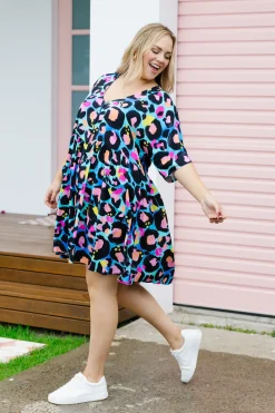 *UNICORN* Disco Dress In Kasey Leopard by Kasey Rainbow