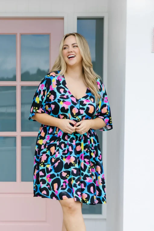 *UNICORN* Disco Dress In Kasey Leopard by Kasey Rainbow