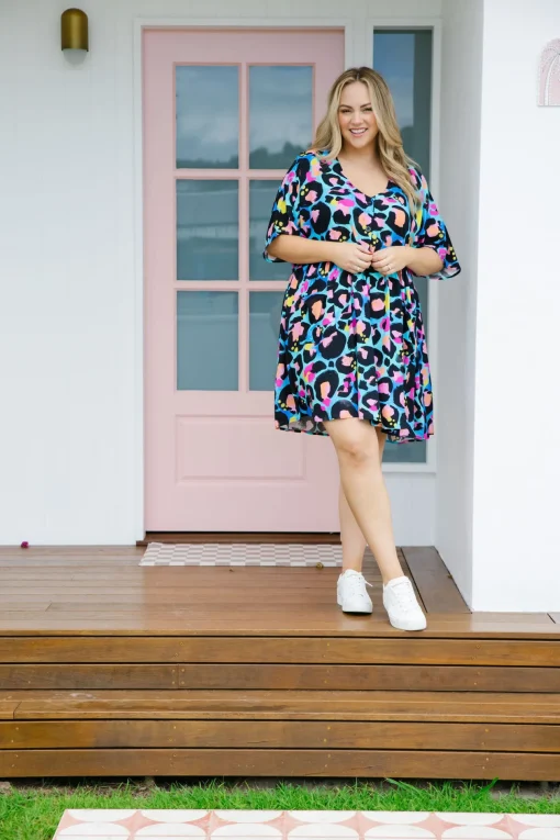 *UNICORN* Disco Dress In Kasey Leopard by Kasey Rainbow