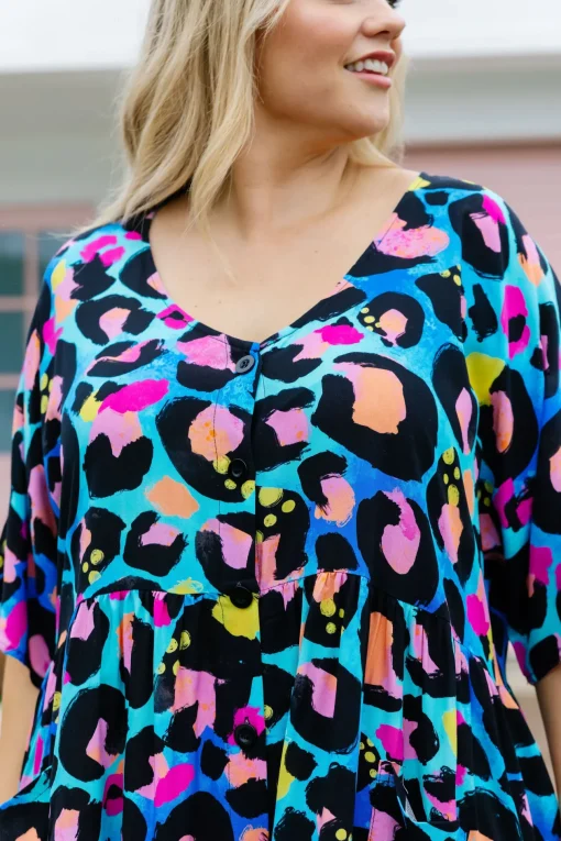 *UNICORN* Disco Dress In Kasey Leopard by Kasey Rainbow