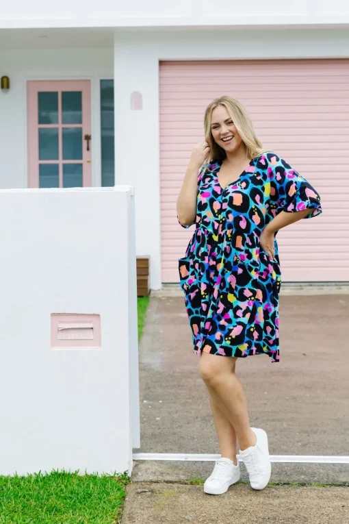 *UNICORN* Disco Dress In Kasey Leopard by Kasey Rainbow