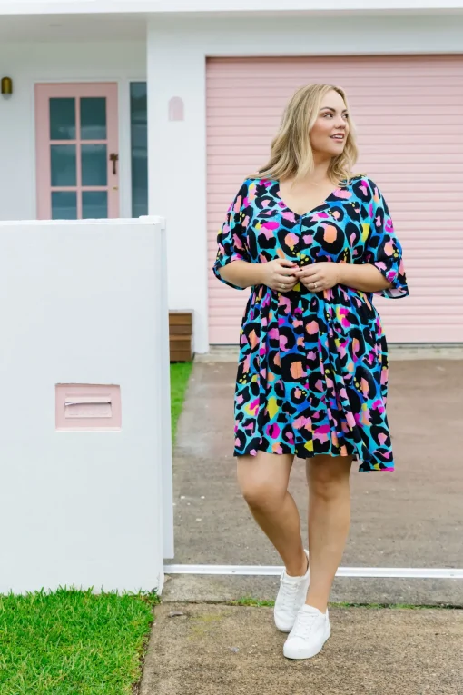 *UNICORN* Disco Dress In Kasey Leopard by Kasey Rainbow