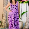 *UNICORN* Ronnie Tiered Midi Dress in Purple Cheetah by Kasey Rainbow