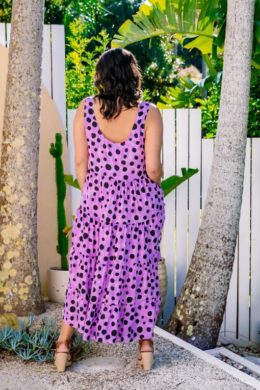 *UNICORN* Ronnie Tiered Midi Dress in Purple Cheetah by Kasey Rainbow
